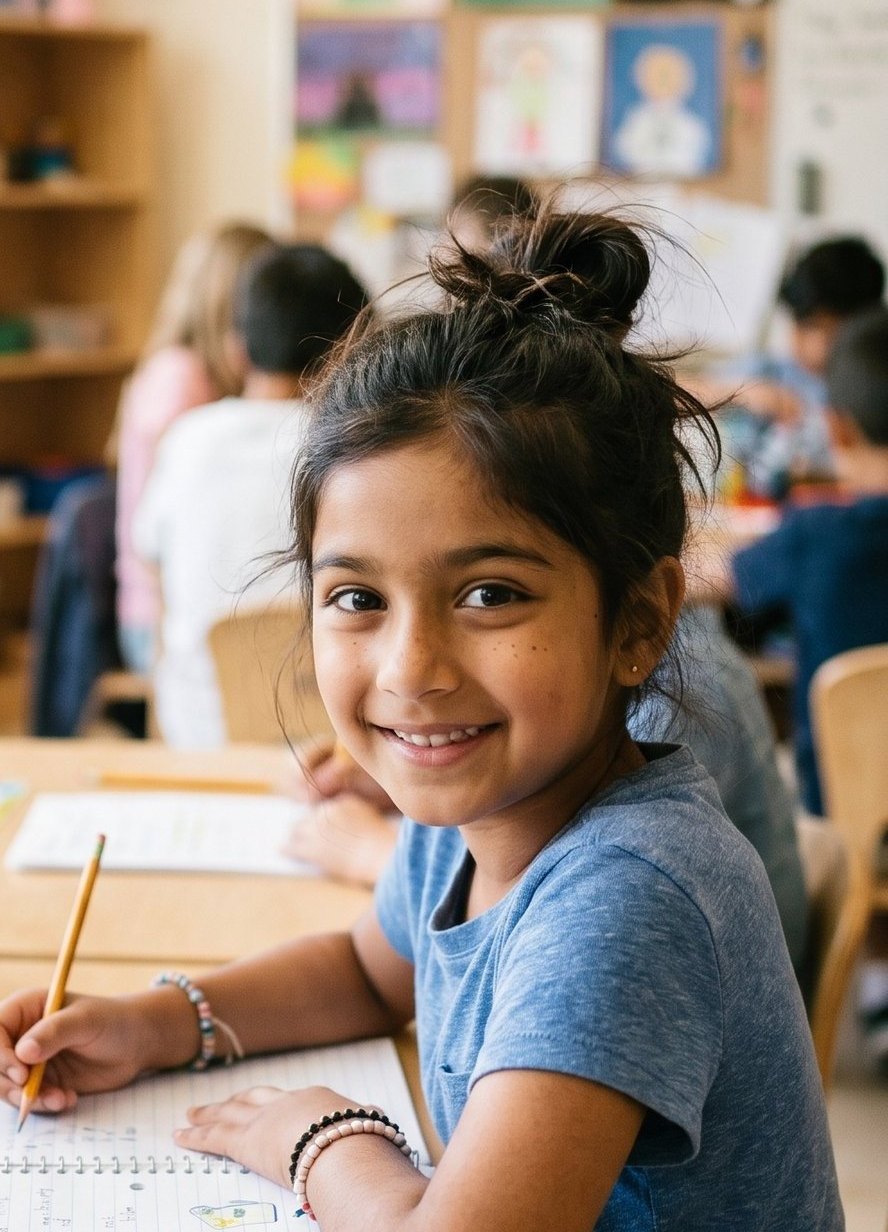 Student in class
