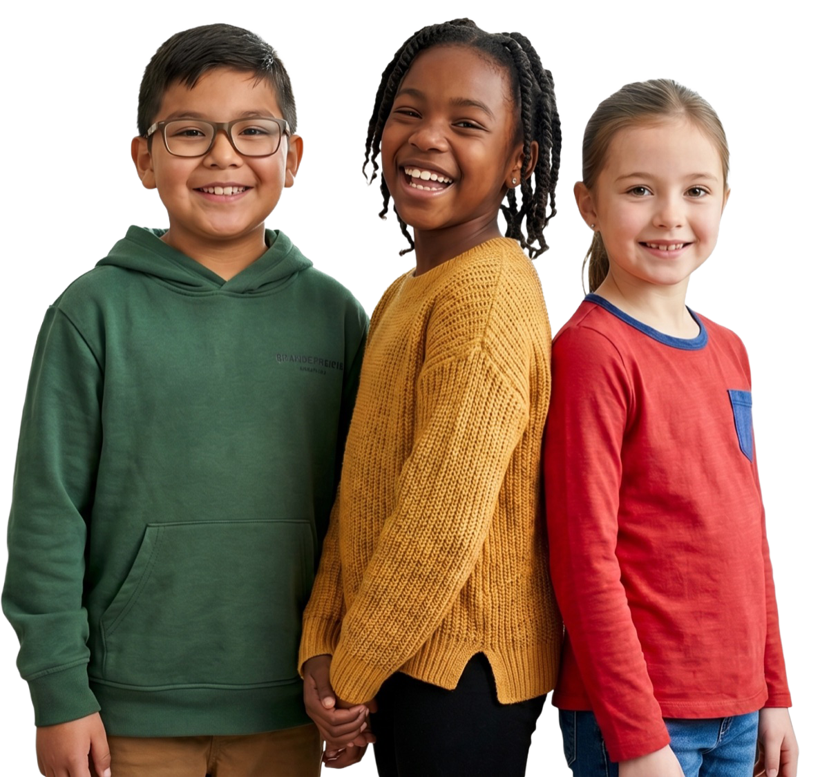 Three smiling students